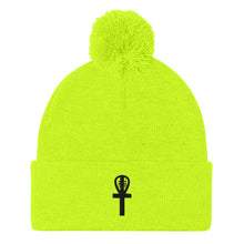 Load image into Gallery viewer, Imani SYM BLK Pom-Pom Beanie