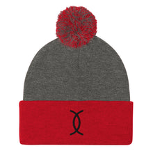 Load image into Gallery viewer, Ujamaa SYM BLK Pom-Pom Beanie