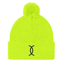 Load image into Gallery viewer, Ujamaa SYM BLK Pom-Pom Beanie
