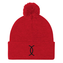 Load image into Gallery viewer, Ujamaa SYM BLK Pom-Pom Beanie