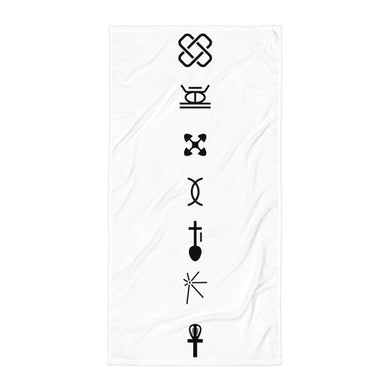 Kwanzaa Adinkra Symbols BLK Towel