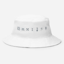 Load image into Gallery viewer, Kwanzaa Adinkra Symbols GRY Old School Bucket Hat