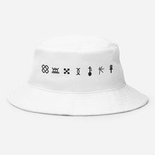 Load image into Gallery viewer, Kwanzaa Adinkra Symbols BLK Old School Bucket Hat
