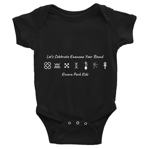 Kwanzaa Adinkra Symbols WHT Infant Bodysuit