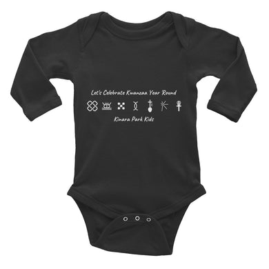 Kwanzaa Adinkra Symbols WHT Infant Long Sleeve Bodysuit