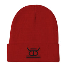 Load image into Gallery viewer, Kujichagulia SYM BLK Embroidered Beanie