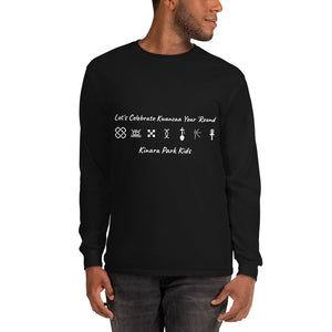 Kwanzaa Adinkra Symbols WHT Men's Long Sleeve Shirt