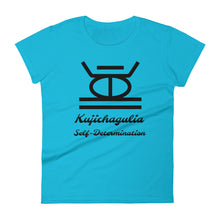 Load image into Gallery viewer, Kujichagulia Self-Determination BLK SYM Women&#39;s short sleeve t-shirt