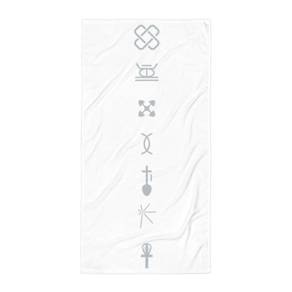 Kwanzaa Adinkra Symbols GRY Towel